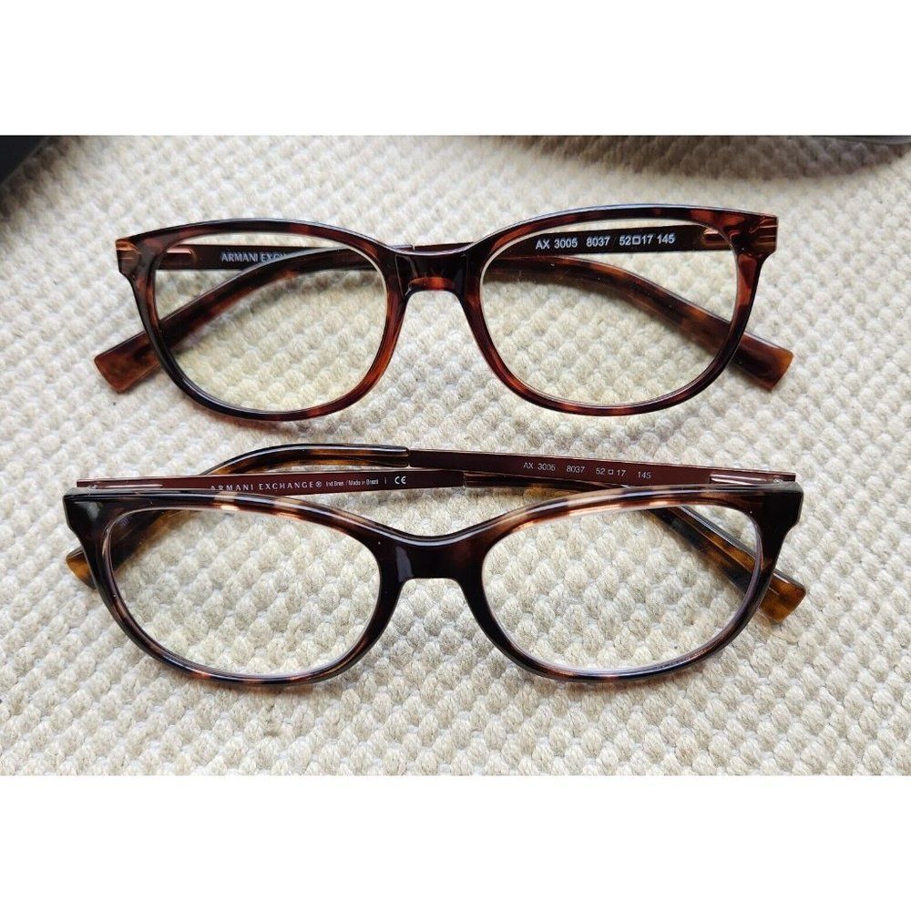 2 Armani Exchange AX 3005 8037 Eye Glasses Frames Brown Tortoise Cat 52-17 145 - Picture 2 of 10